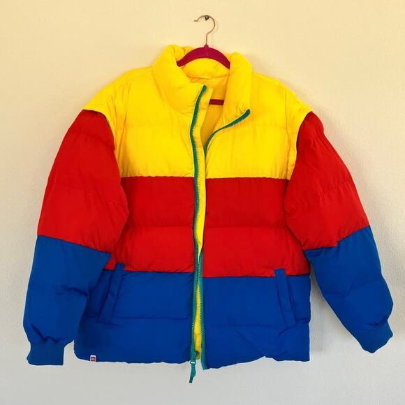 LEGO x Target Colorblock Puffer Jacket Gilet Vest Medium Primary Colors - Picture 2 of 10